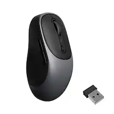 Front. Keychron - BM24 Wireless Mouse with Silent Micro Switch - Metal Gray.