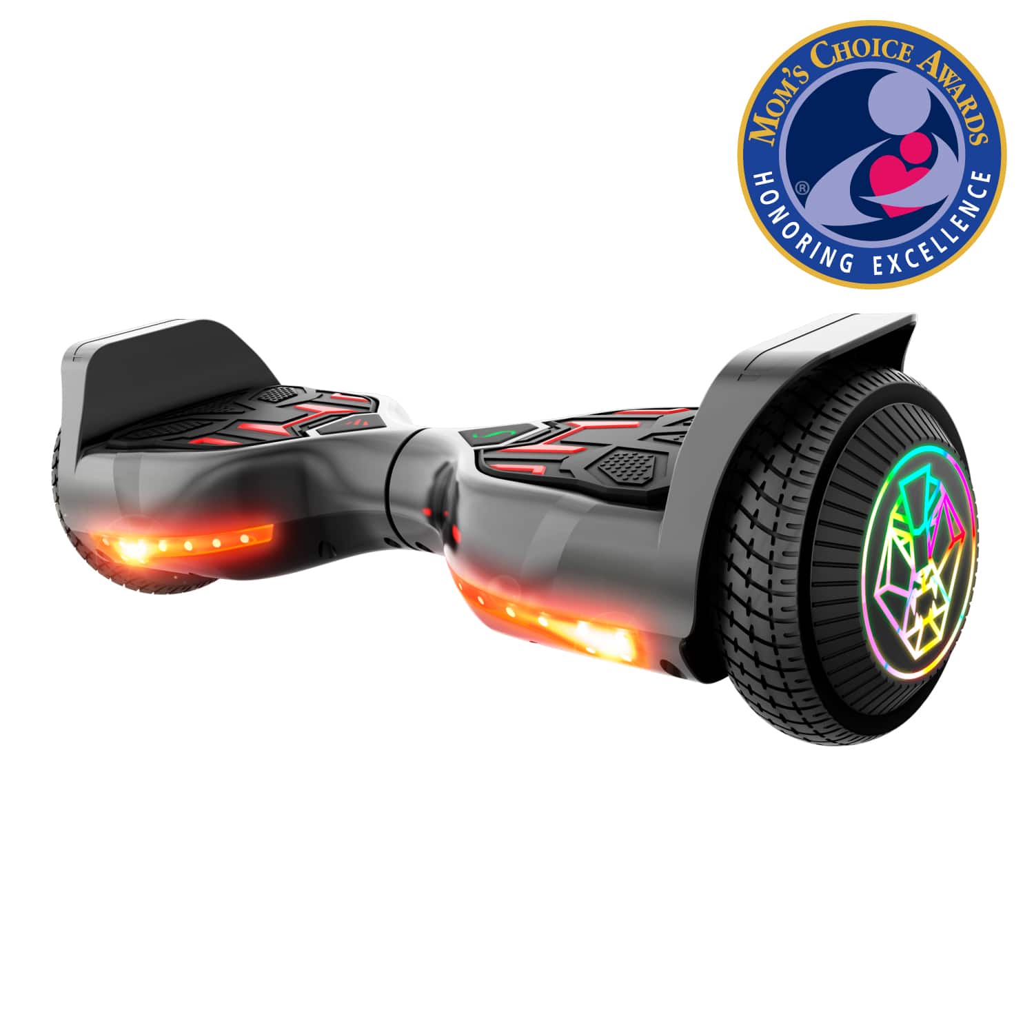 Front. Swagtron - swagBOARD Twist T580 Hoverboard with Light-Up LED Wheels & Exclusive LiFePo™ Battery - Speeds up to 6.5 mph - Black.