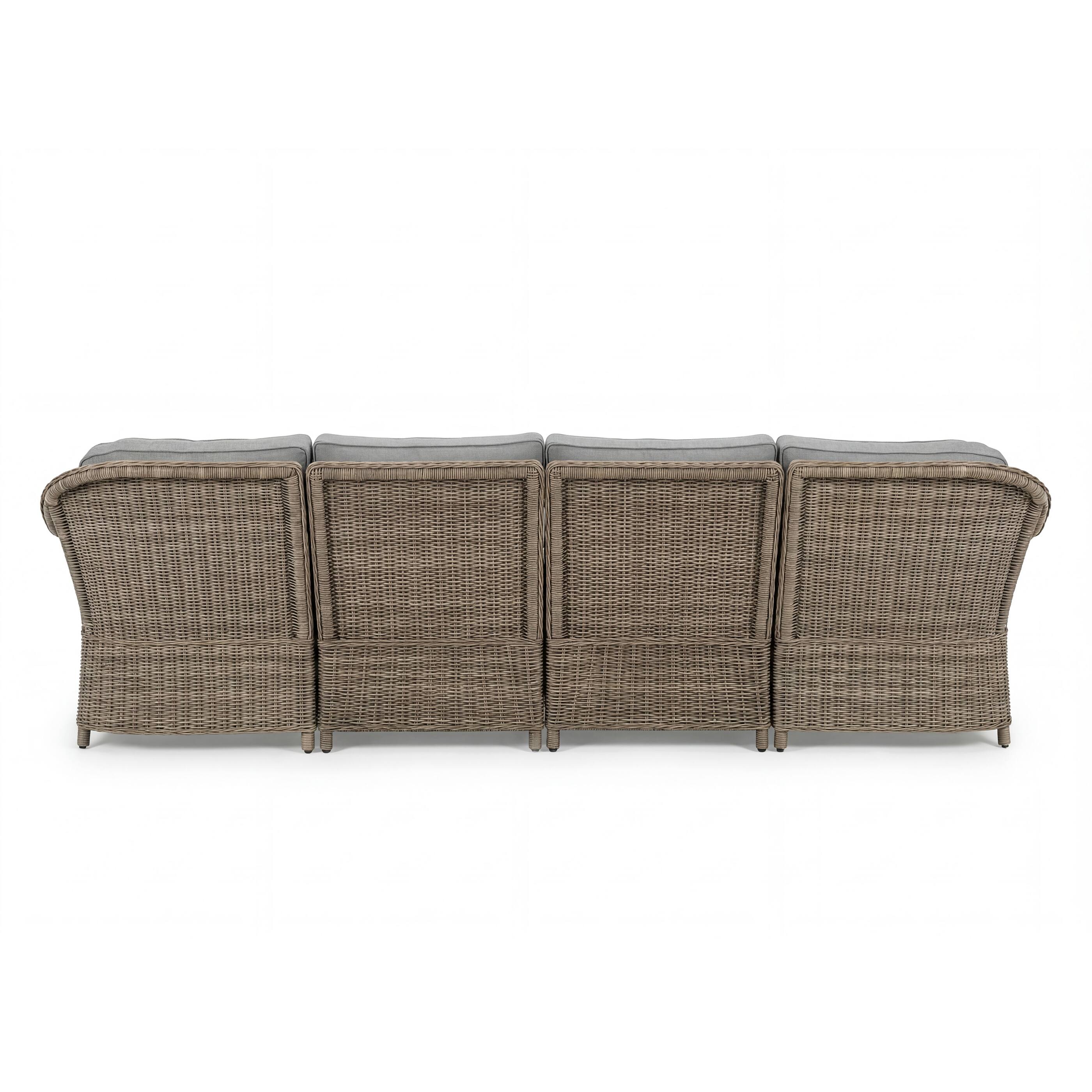 Alt View 5. Martha Stewart - Lily Pond Indoor-Outdoor 4-Seat Modular Patio Sofa with All-Weather Cushions - Gray Cushions/Weathered Gray Frame.