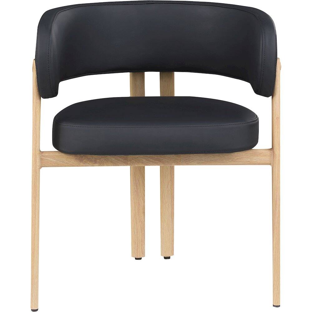 Alt View 2. Meridian Furniture - Gideon Black Vegan Leather Dining Chair, Set of 2 - Black.