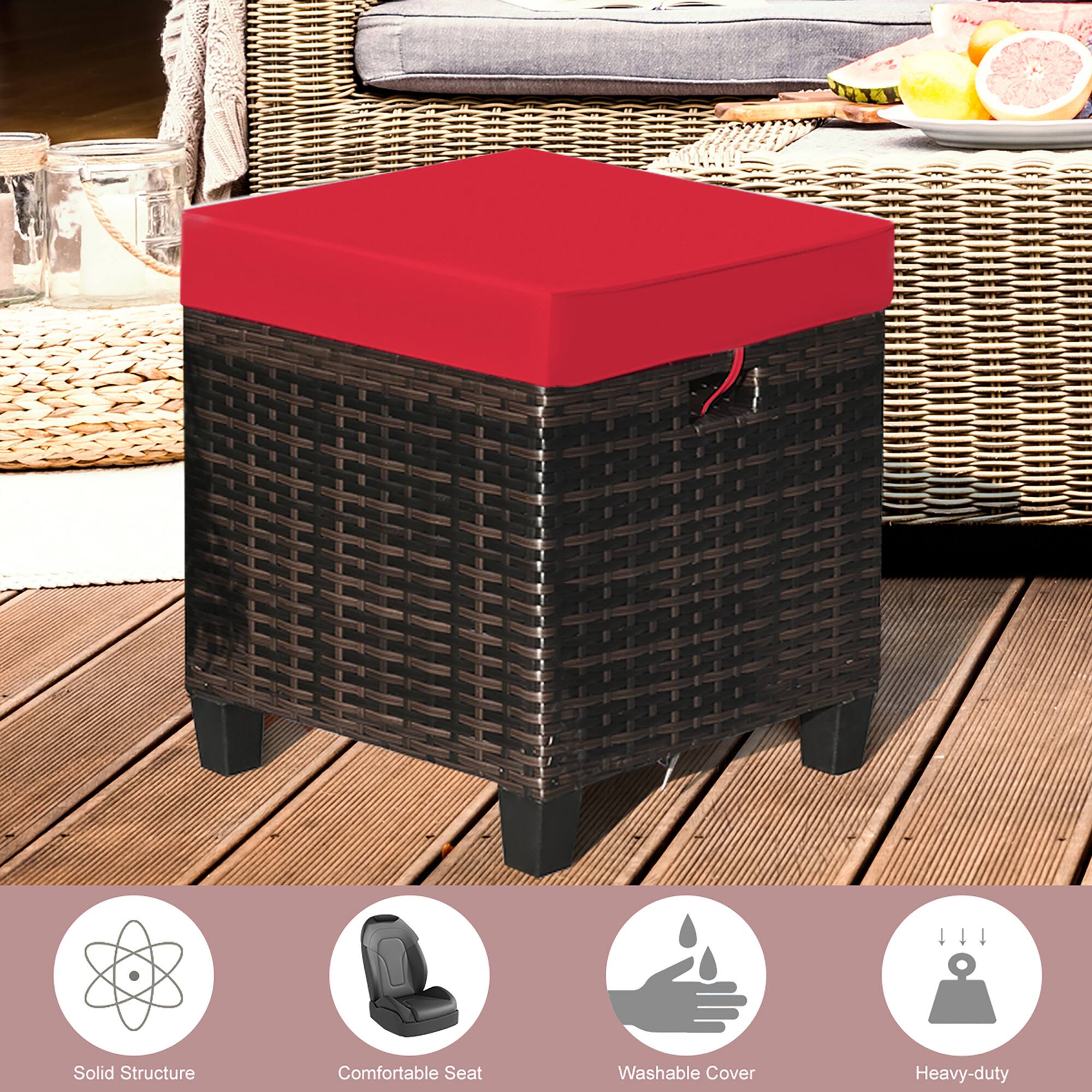 The text on the image reads: "Solid Structure Comfortable Seat Washable Cover Heavy-duty."