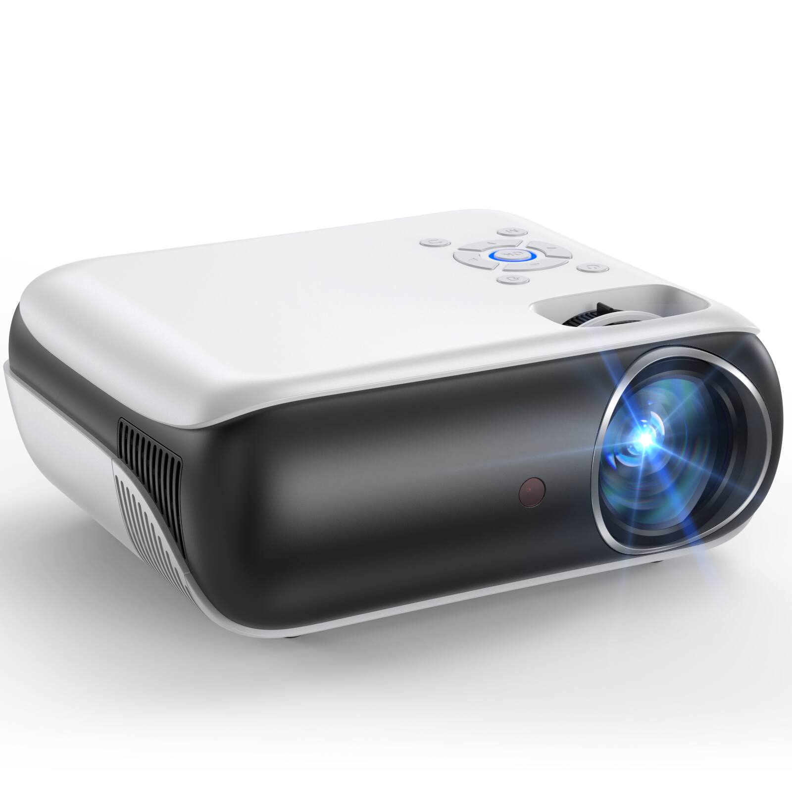 Happrun - 1080P Projector Portable Bluetooth Outdoor Movie Projector Full HD Keystone Correction - Black