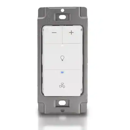 Front. Akicon - Akicon Single Pole LED Dimmer Switch for Bathroom Exhaust Fan with Light in White - White.