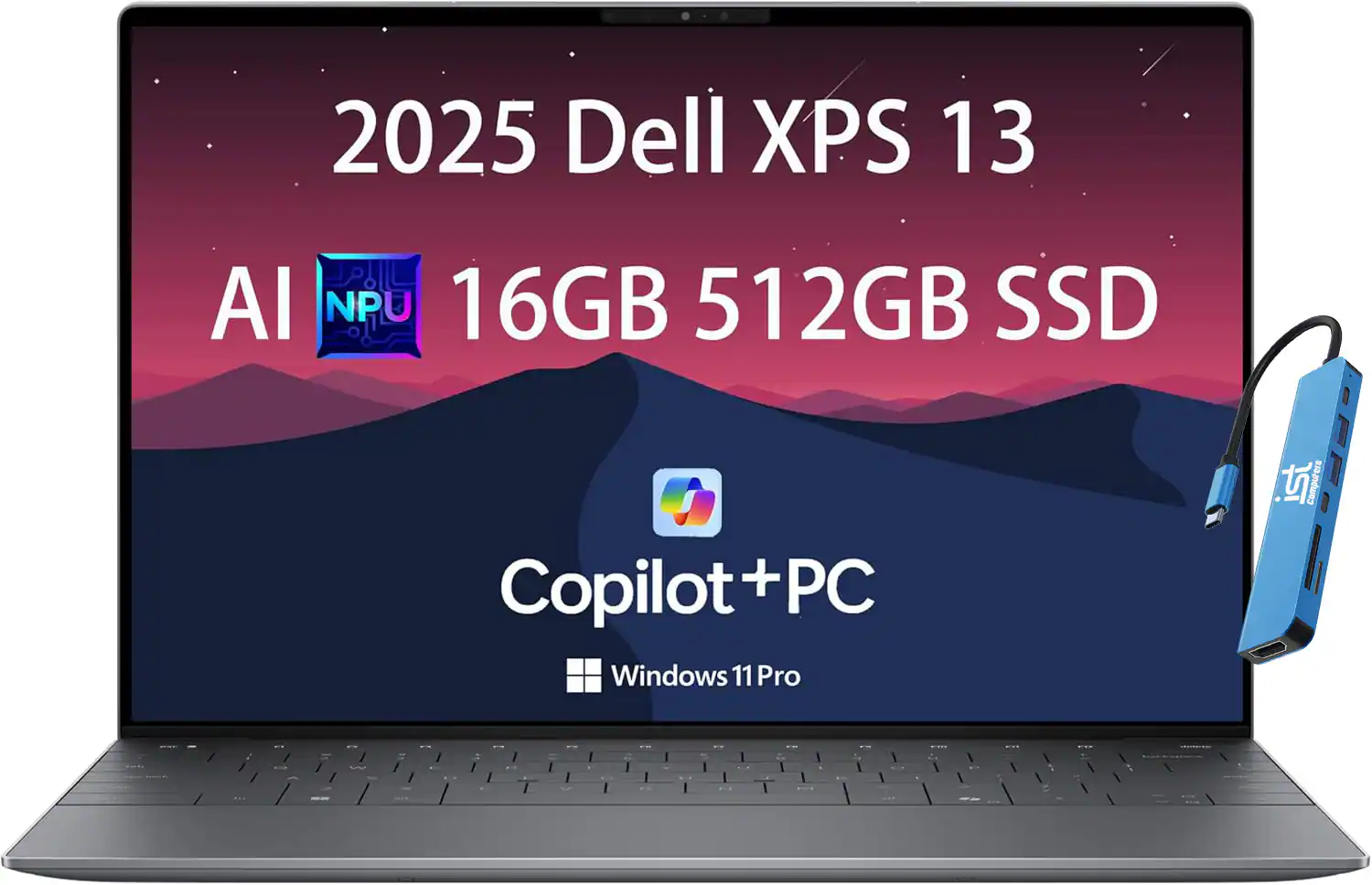 2025 Dell XPS 13  
AI NPU  
16GB 512GB SSD  
Copilot + PC  
Windows 11 Pro
