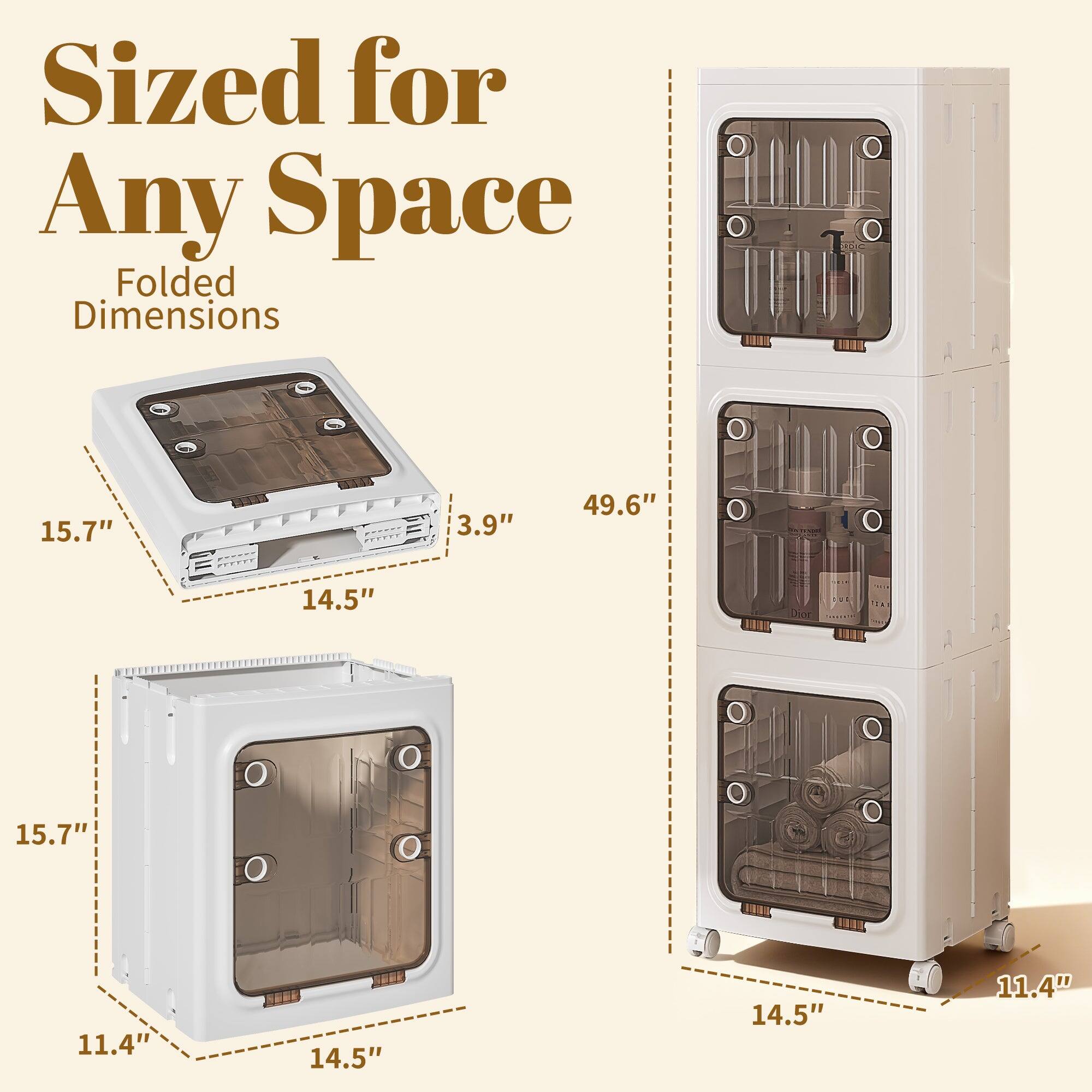 Sized for Any Space  
Folded Dimensions  

15.7" x 14.5" x 3.9"  
49.6" x 15.7" x 11.4"  
14.5" x 14.5" x 11.4"