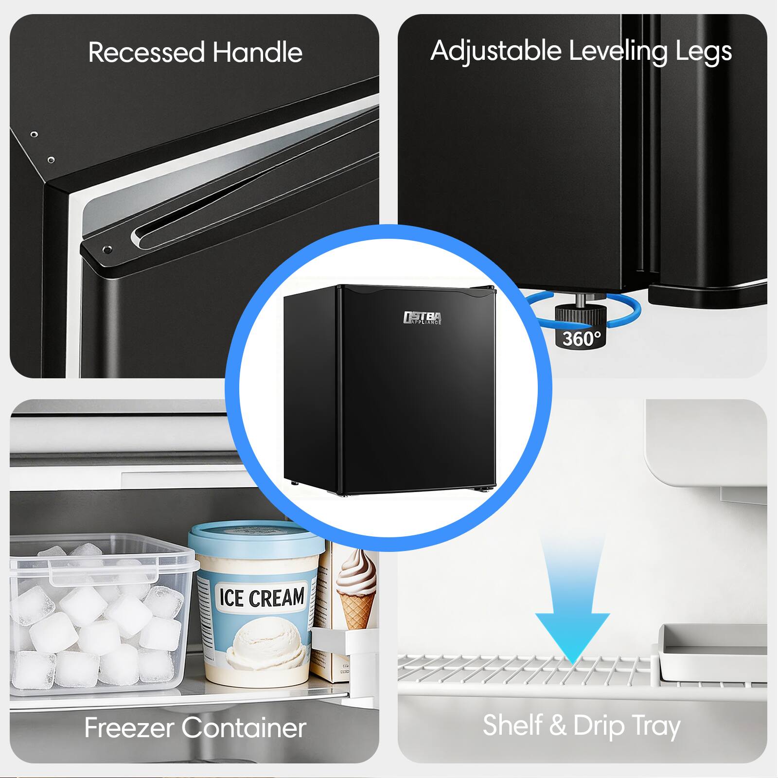 Recessed Handle Adjustable Leveling Legs

ISTBA O ATALERE I 360 ICE CREAM - 1 Freezer Container Shelf & Drip Tray