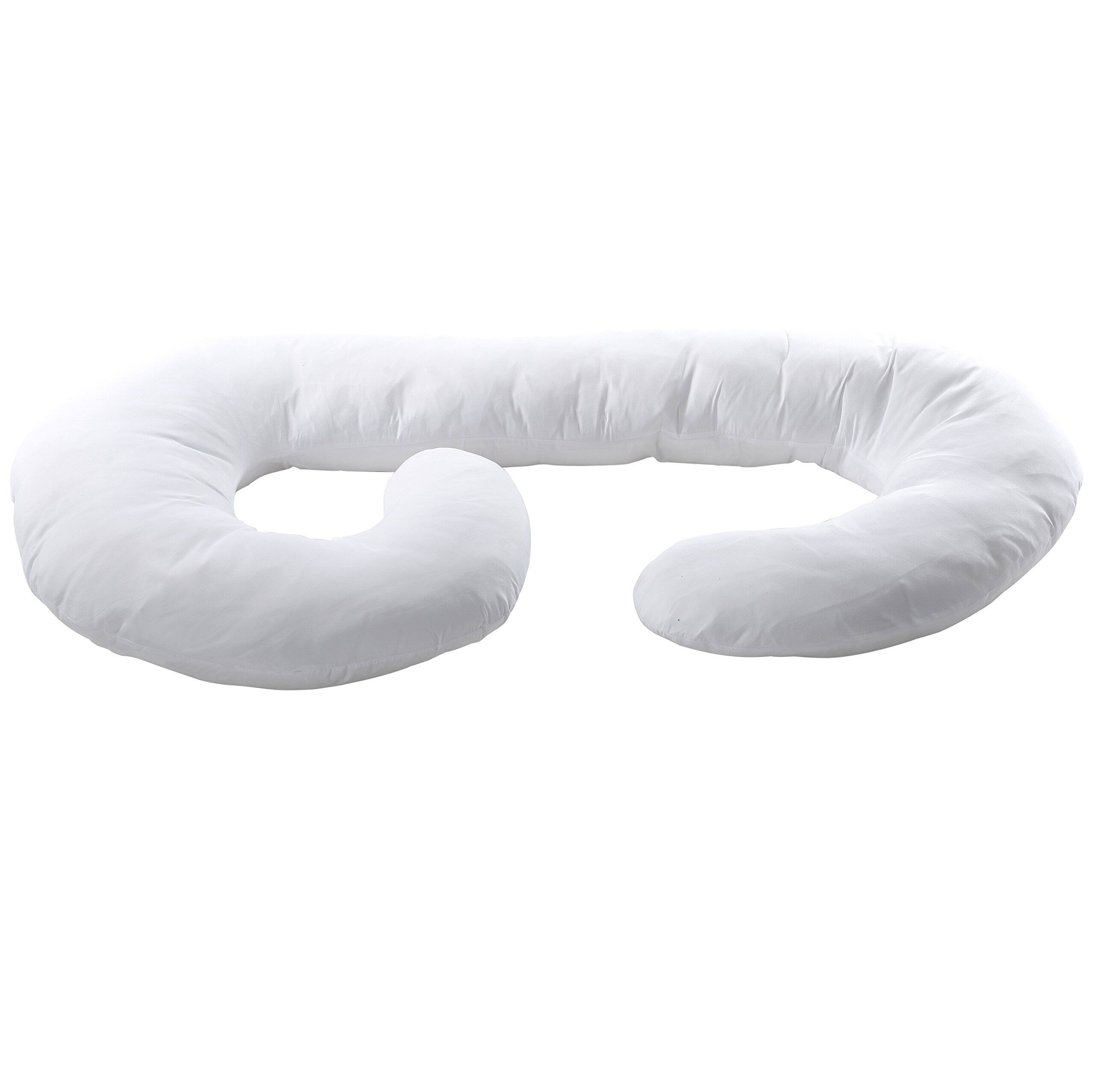 Left. Cheer Collection - White Pillowcase for J Shaped Pillow - White.