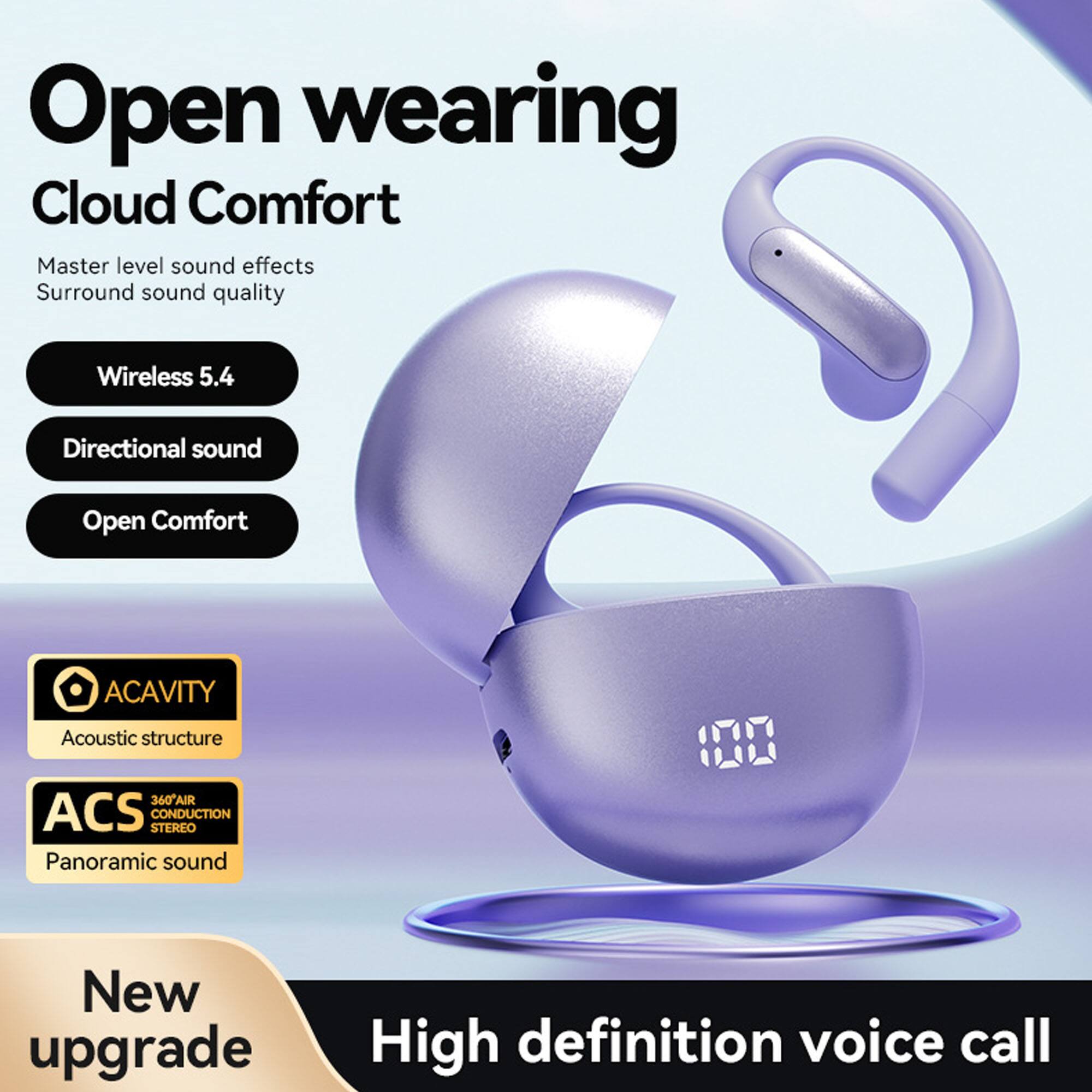 Open wearing  
Cloud Comfort  

Master level sound effects  
Surround sound quality  

Wireless 5.4  
Directional sound  
Open Comfort  

ACAVITY  
Acoustic structure  

ACS  
360° AIR CONDUCTION STEREO  
Panoramic sound  

New upgrade  
High definition voice call