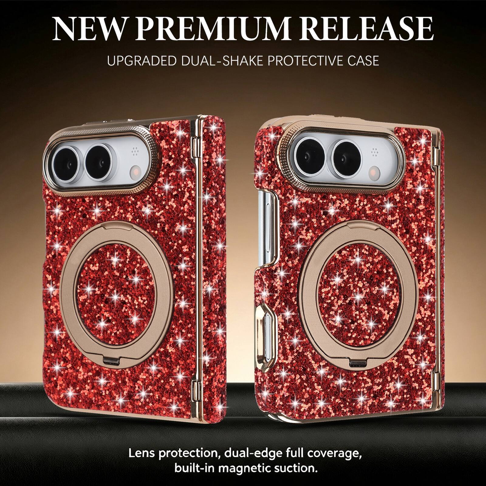 UUCOVER Magnetic Kickstand Glitter Case For Apple iPhone Duo ...
