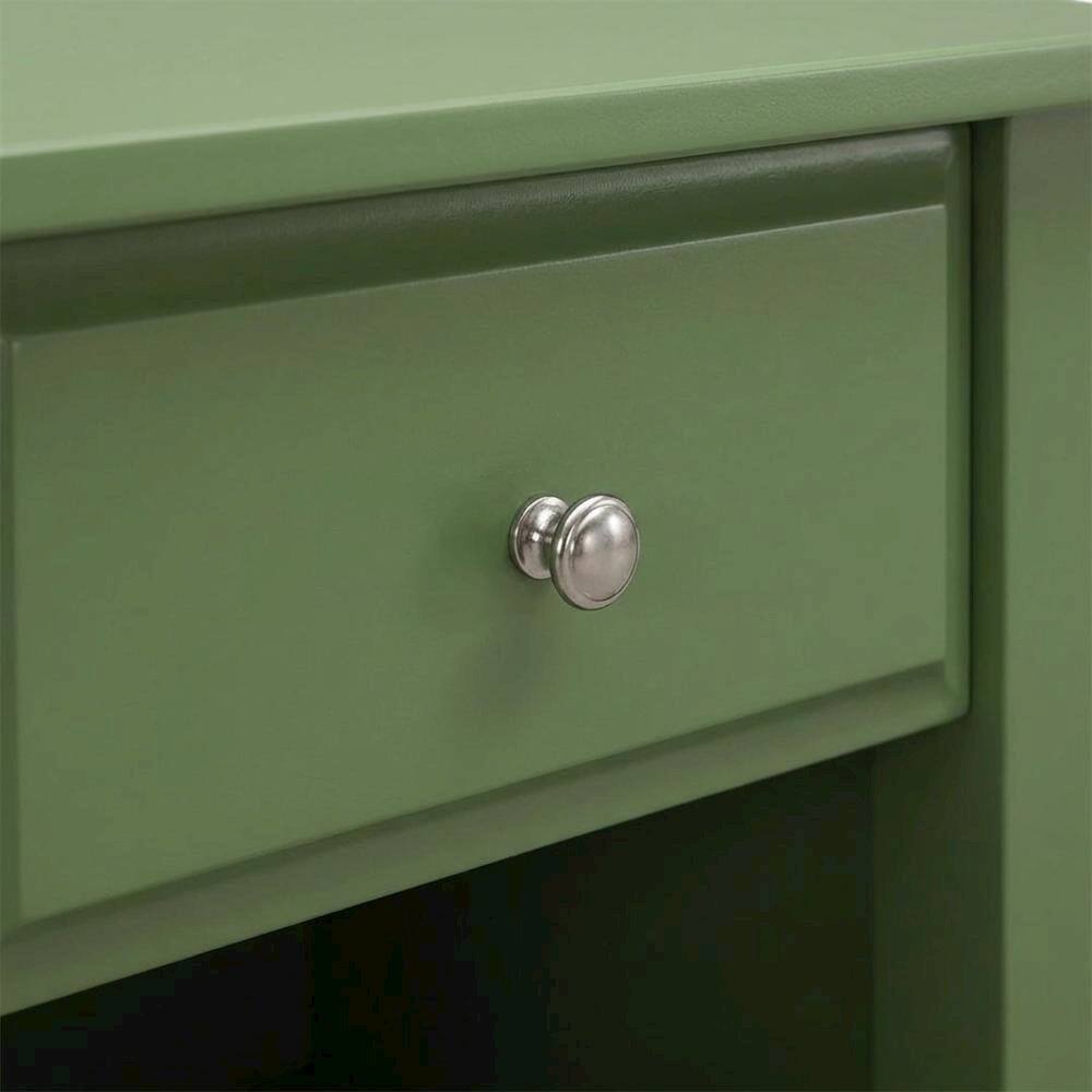 Left. FurniFact - Clover Green Mid Century Nightstand with Wooden Drawer and Sturdy Build - Clover Green.