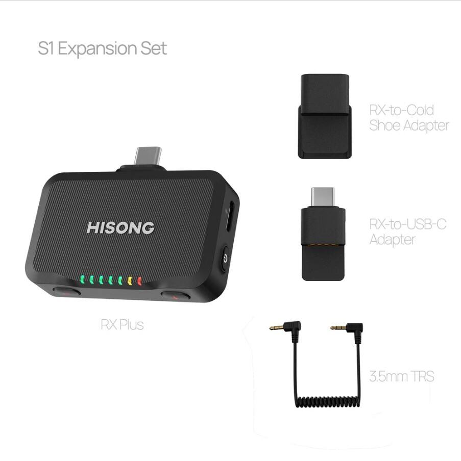 S1 Expansion Set

RX-to-Cold Shoe Adapter

HISONG

RX-to-USB-C Adapter

RX Plus

3.5mm TRS