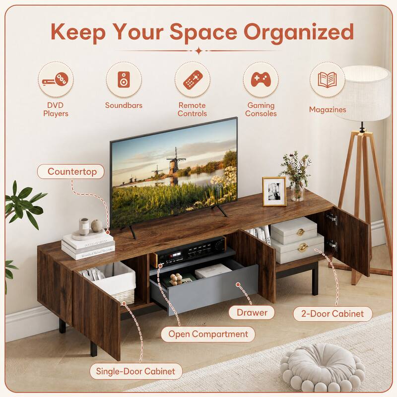 Keep Your Space Organized

- DVD Players
- Soundbars
- Remote Controls
- Gaming Consoles
- Magazines

Countertop
- Drawer
- Open Compartment
- 2-Door Cabinet
- Single-Door Cabinet