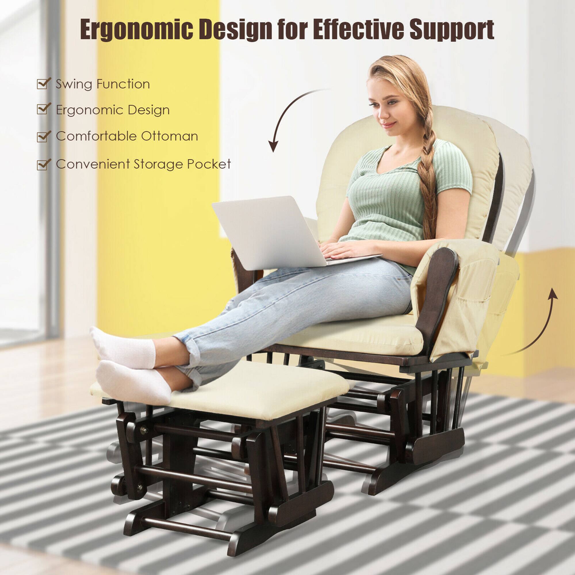 Ergonomic Design for Effective Support

- Swing Function
- Ergonomic Design
- Comfortable Ottoman
- Convenient Storage Pocket