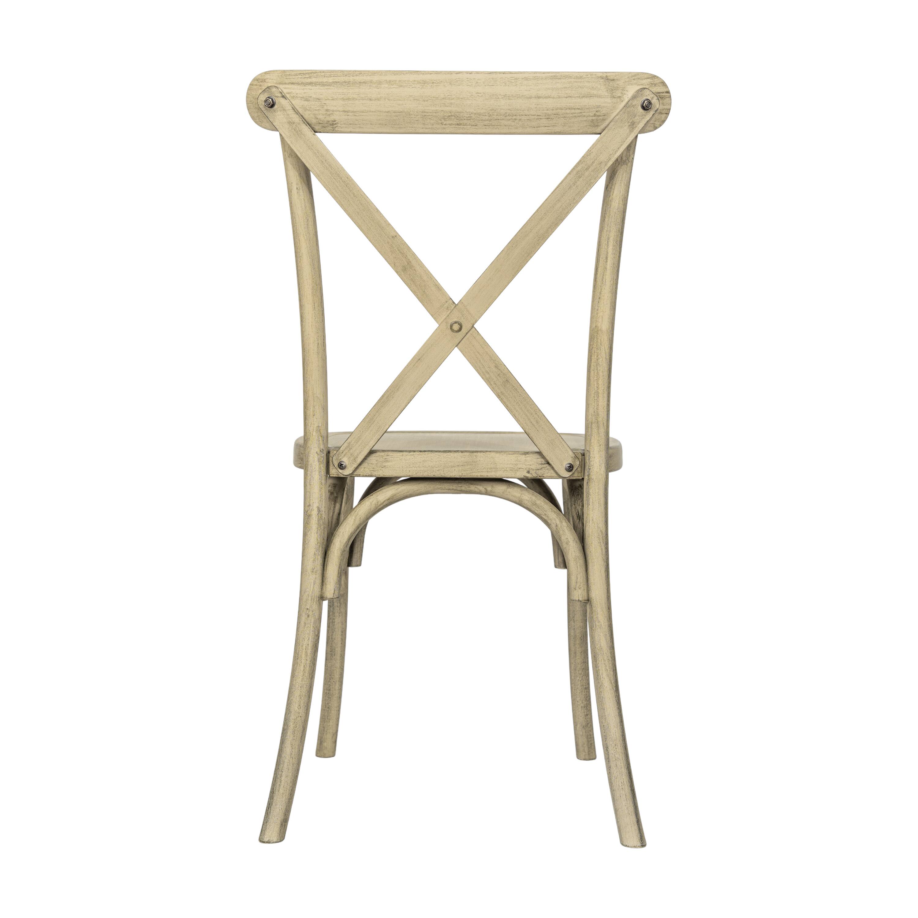 Alt View 7. Emma + Oliver - Hensler Set of 2 Weather-Resistant Wood Look Stackable Resin Cross Back Chairs for Indoor/Outdoor Use - Light Oak.