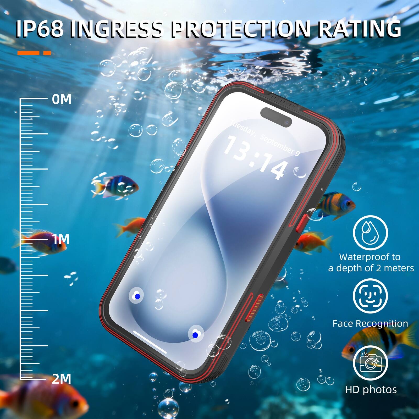 IP68 INGRESS PROTECTION RATING

Tuesday, September 9 13:14

Waterproof to a depth of 2 meters

Face Recognition

HD photos