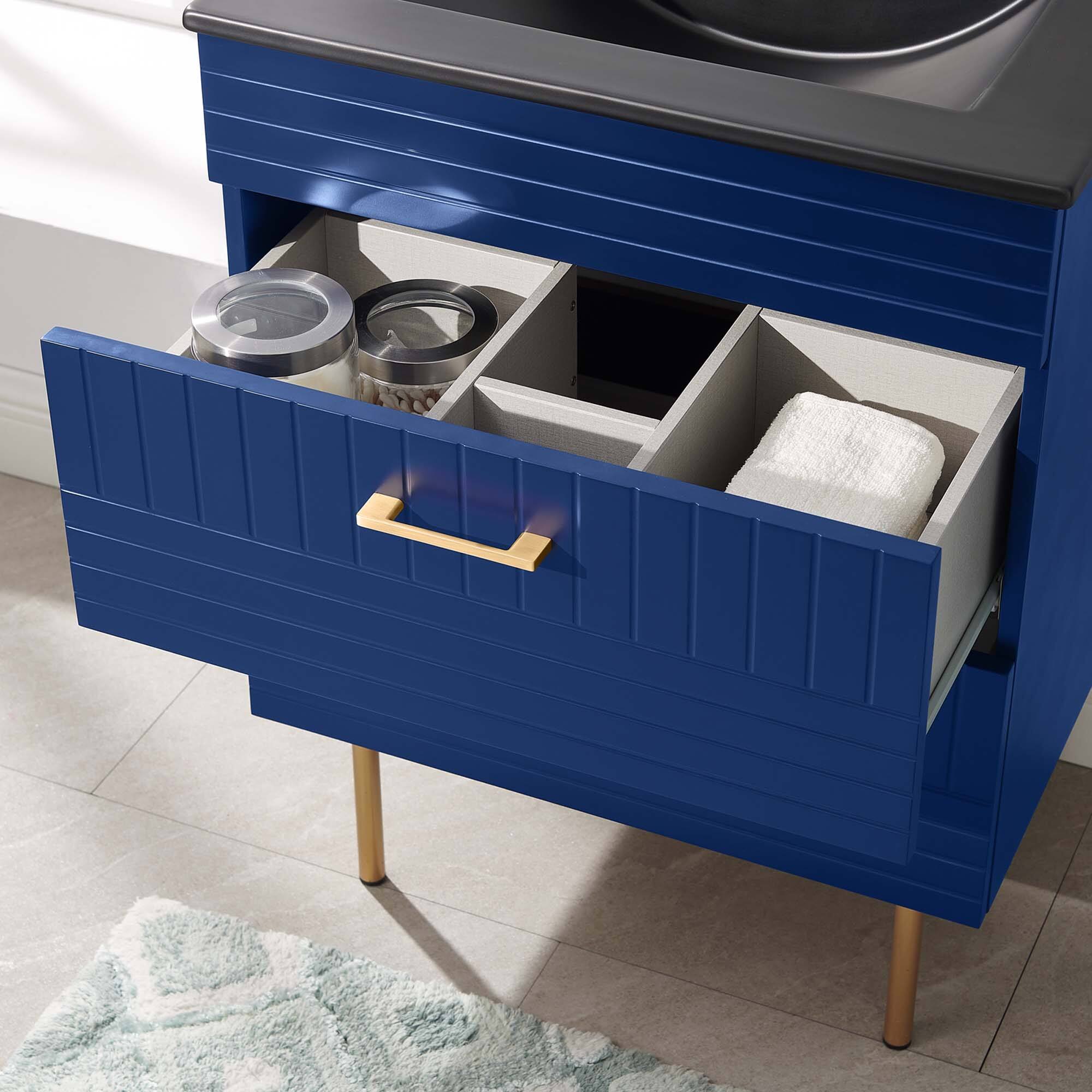 Back. Modway - Daybreak Bathroom Vanity Basin Included by Modway - Blue Black.