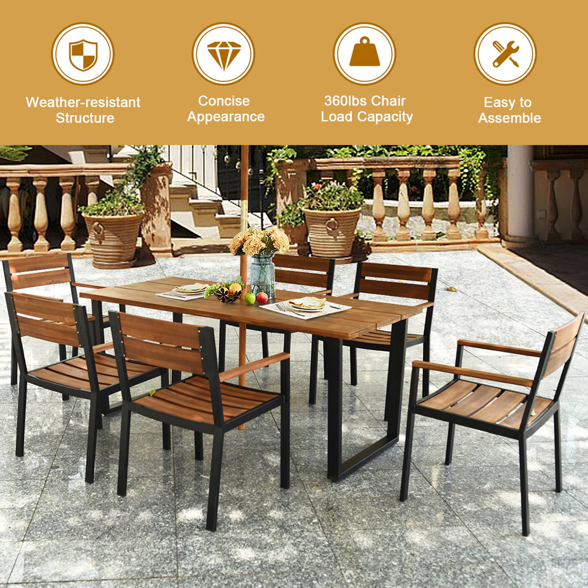 Weather-resistant, Concise Appearance, 360lbs Chair Load Capacity, Easy to Assemble