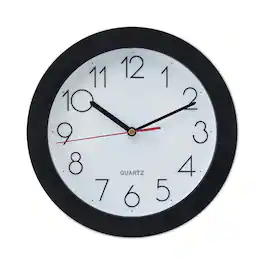 Universal - UNV10421 9.75 in. Bold Font Round Wall Clock - Black - White/Black