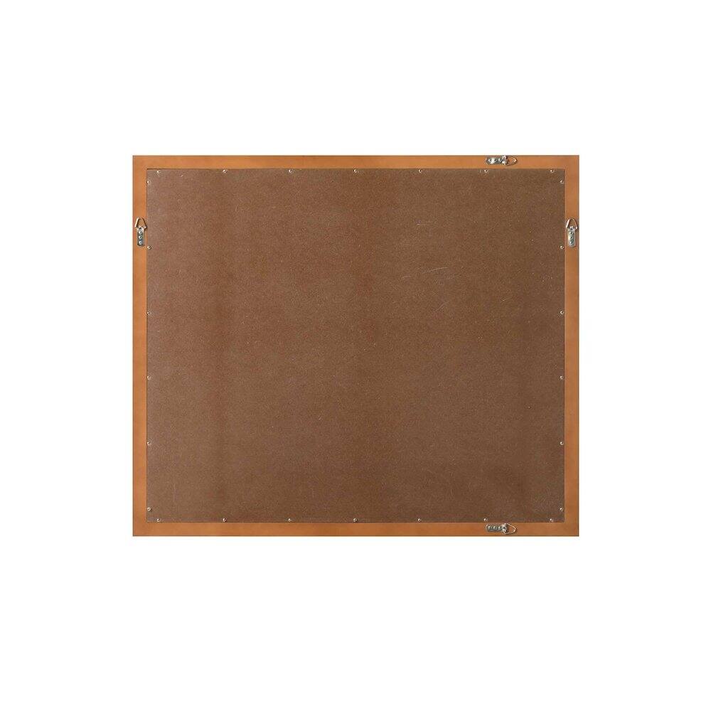 Angle. Elegant Kitchen and Bath - Noah Wooden Rectangle Mirror 42 x 36 in Brandy Walnut - Brandy Walnut.