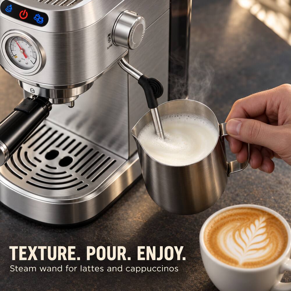 Tolife Compact 20 Bar Espresso Machine with Milk Frother and 34 Oz ...