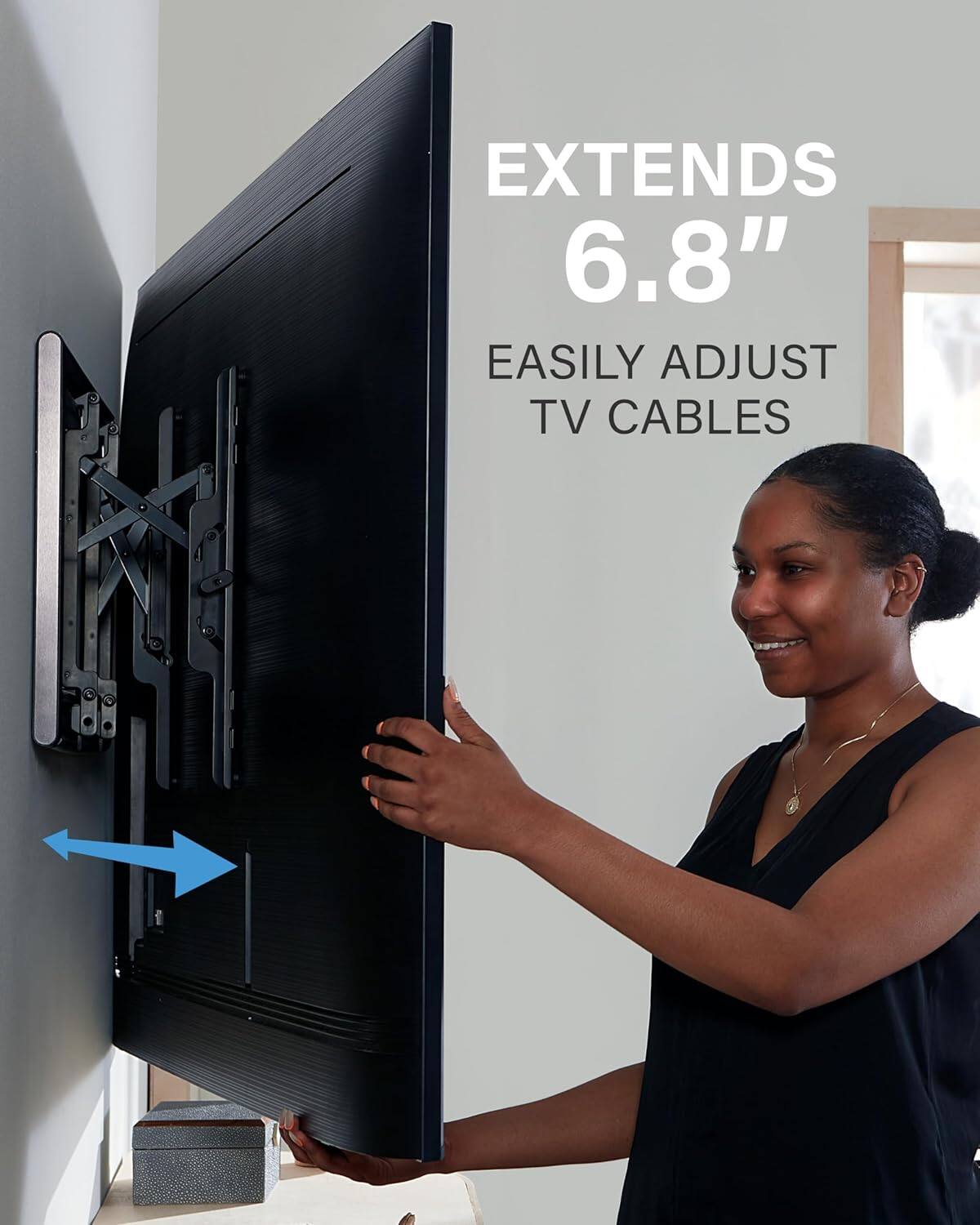 EXTENDS 6.8" EASILY ADJUST TV CABLES
