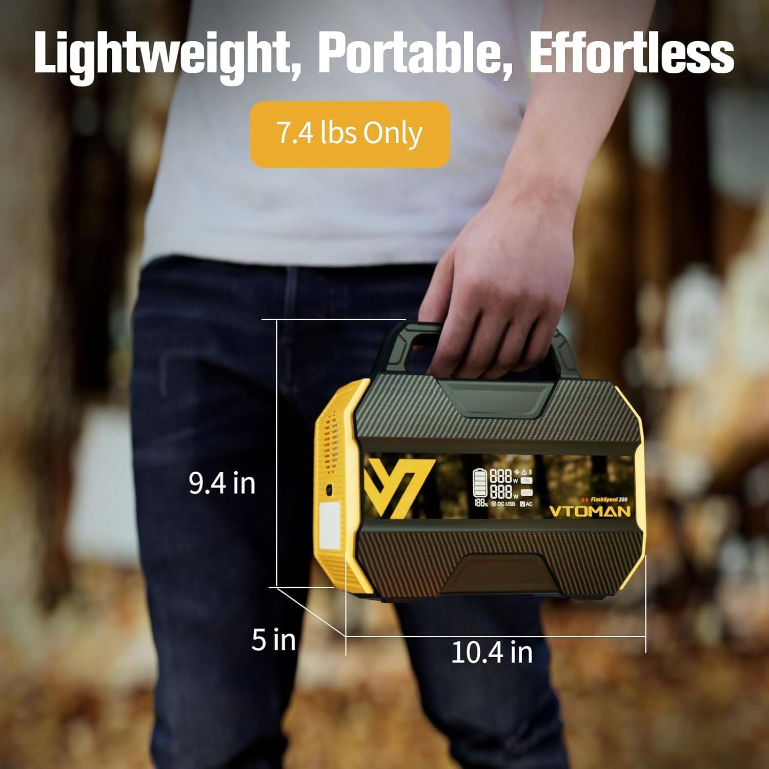 Lightweight, Portable, Effortless  
7.4 lbs Only  
9.4 in  
5 in  
10.4 in  
M7  
VTOMAN