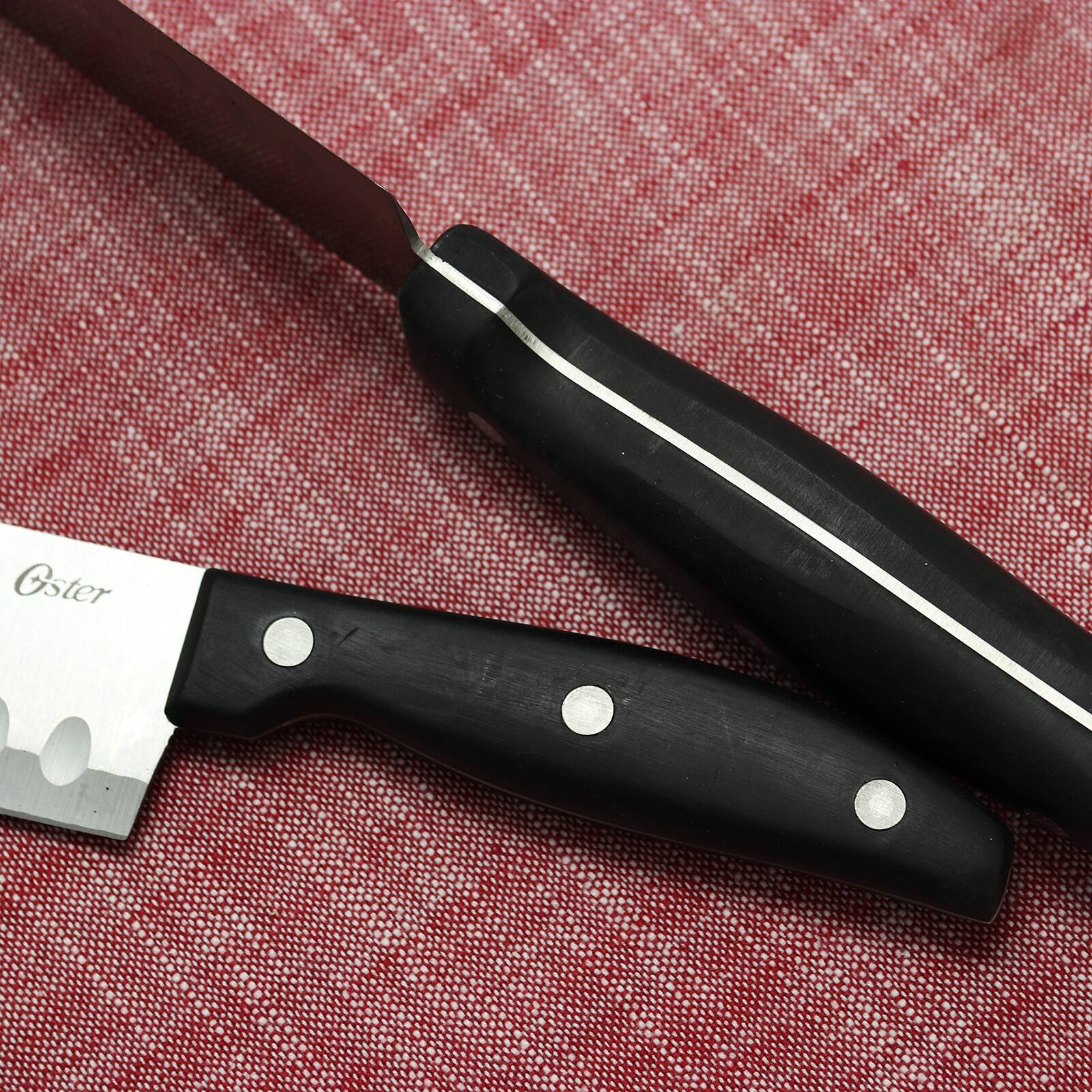 Alt View 5. Oster - Oster Granger 2 Piece Stainless Steel Santoku Knife Set with Black Handles - Black.