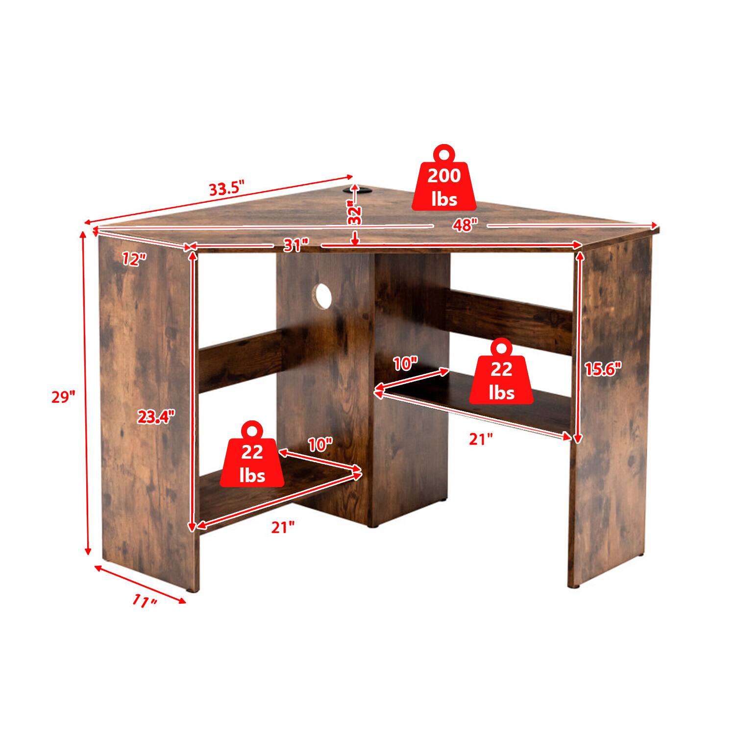 12"  
33.5"  
31"  
32"  
48"  
29"  
23.4"  
22 lbs  
10"  
10"  
22 lbs  
21"  
15.6"  
21"  
11"  
200 lbs