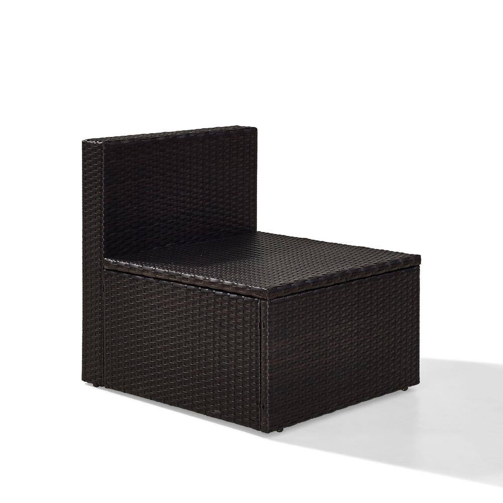 Angle. Crosley Furniture - Palm Harbor Wicker Armless Outdoor Sectional Chair - Gray.