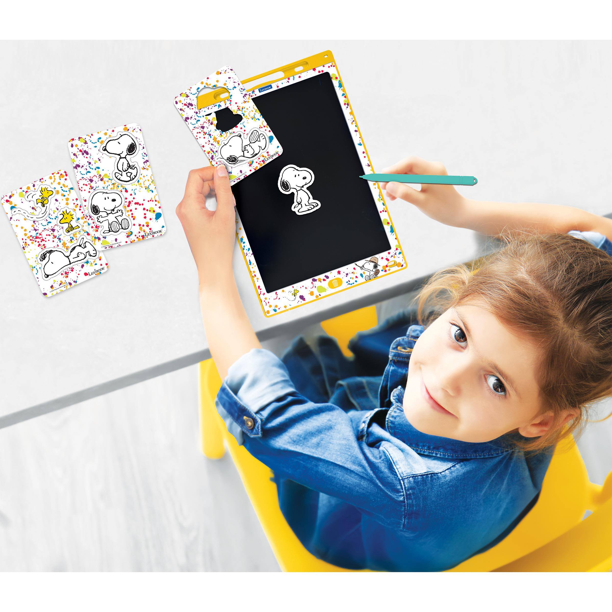 Alt View 10. Lexibook - Snoopy 11’’ multicolor learning drawing E-ink tablet with stencils.