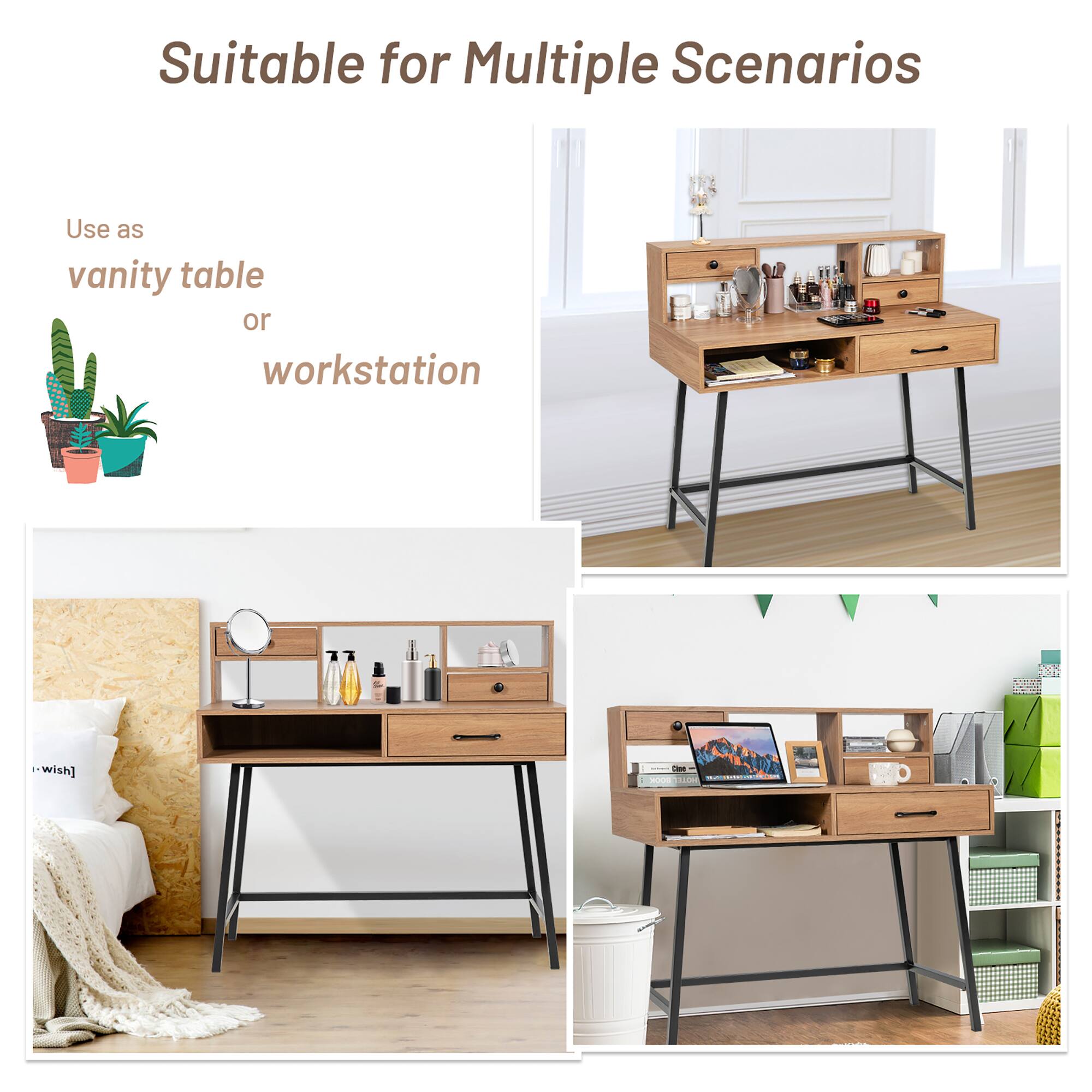 Suitable for Multiple Scenarios

Use as vanity table or workstation

[wish]