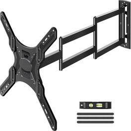 FINEAK - Long Arm TV Wall Mount for Most 26-65 Inch TVs Swivel and Tilt - Black