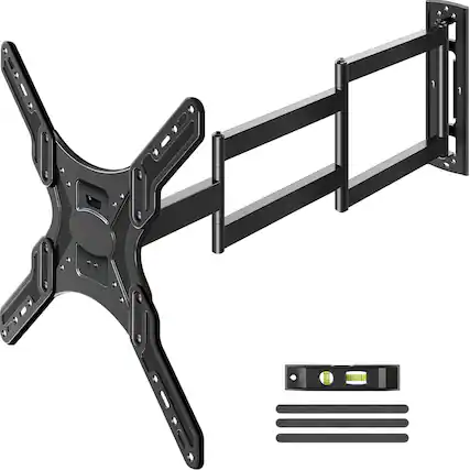 Front. FINEAK - Long Arm TV Wall Mount for Most 26-65 Inch TVs Swivel and Tilt - Black.
