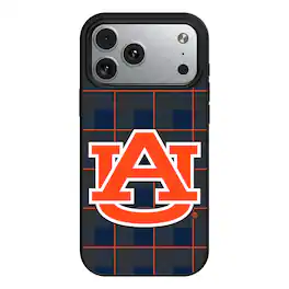 Keyscaper - NCAA - Auburn Tigers Plaid Magnetic Bump iPhone Case - 15 - Black
