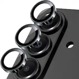 Dteck - For Samsung Galaxy S26+ Camera Lens Protectors Cover, Individual Lens Protectors,9H+ Anti-Scratch Tempered Glass Cover - Black