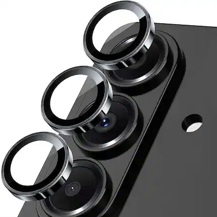 Front. Dteck - For Samsung Galaxy S26 Camera Lens Protectors Cover, Individual Lens Protectors,9H+ Anti-Scratch Tempered Glass Cover - Black.