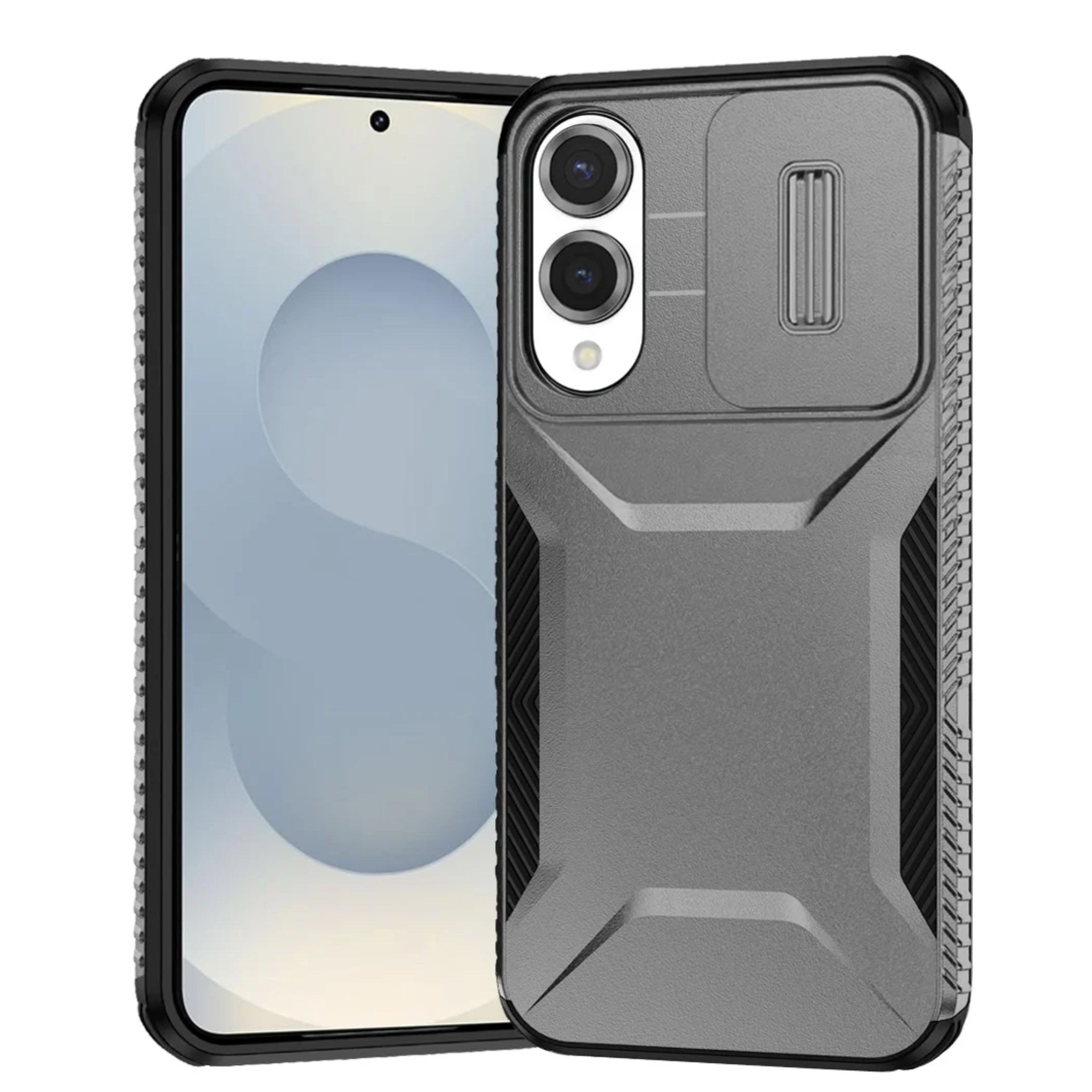 Kitcheniva - Rugged Side Grip Case With Sliding Lens Cover & Tempered Glass For Samsung S25 Edge - Gray price history on PriceWatchPro