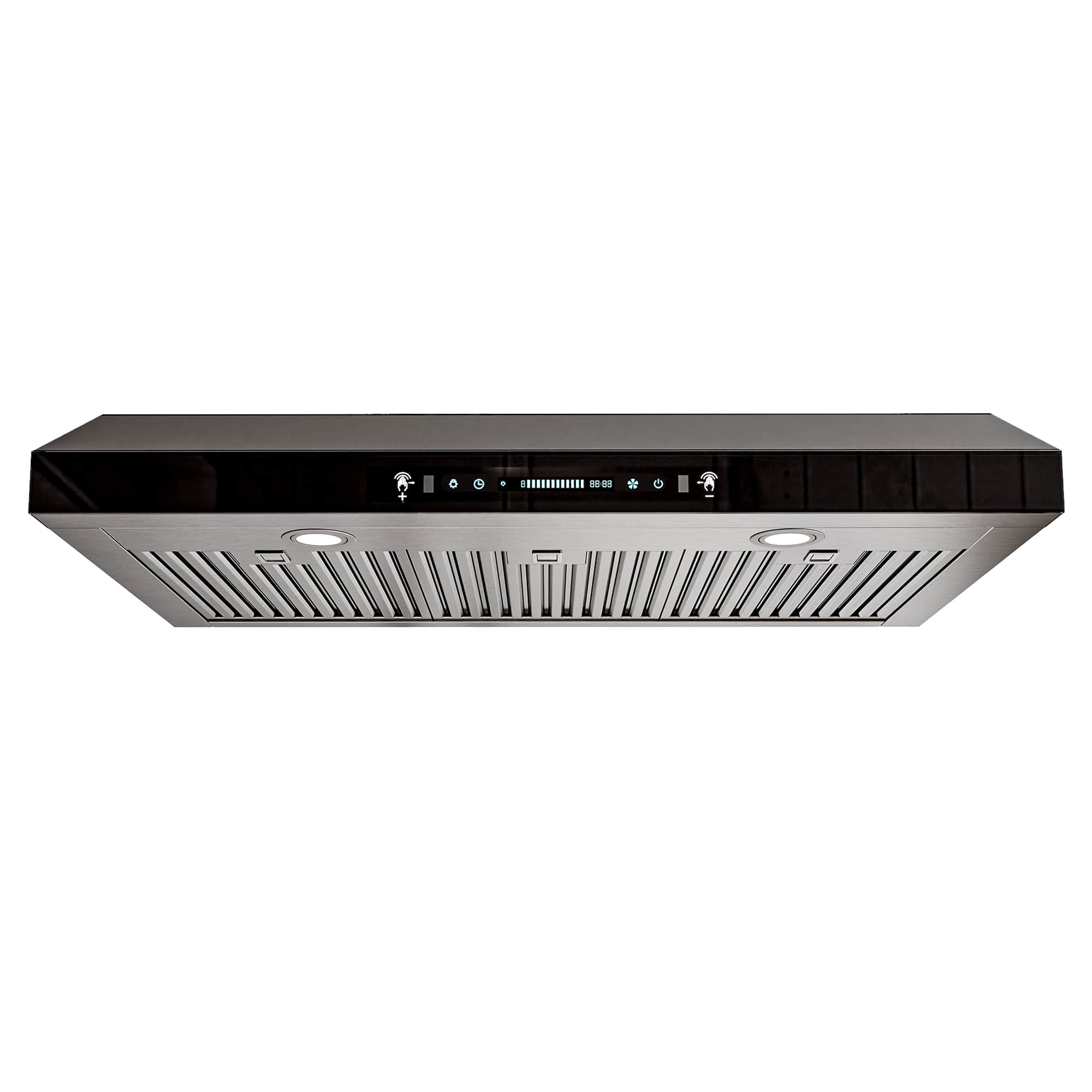 Onefly - 36 inches - Externally Vented - Under cabinet Range Hood - Black Tempered Glass
