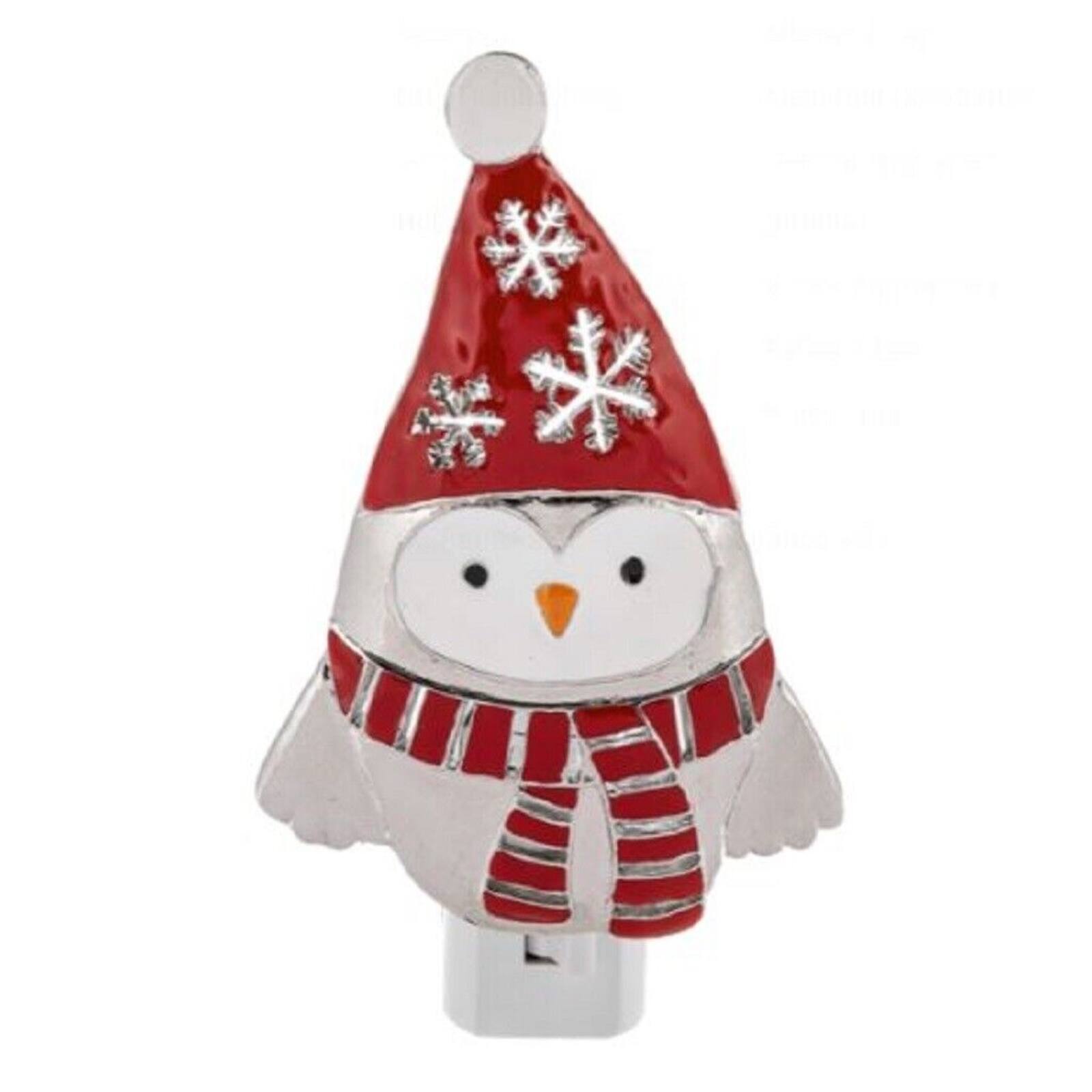 Angle. Ganz - Ganz Winter Bird in Red Snowflake Hat Zinc Plug In Night Light 5.5 Inch - Red.
