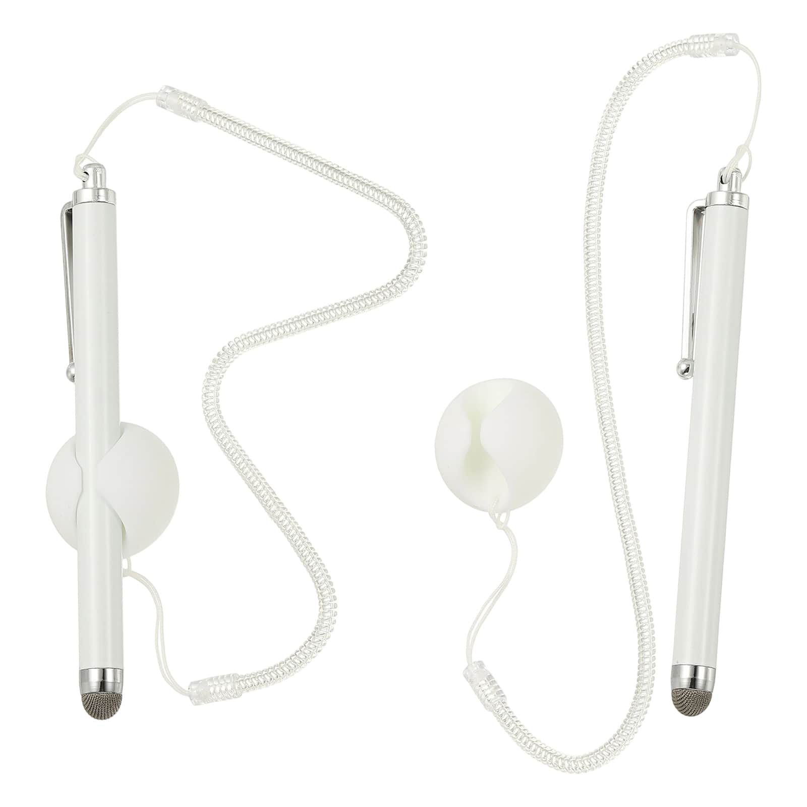 Unique Bargains - 2pcs Screen Capacitive Pen with Spring Rope Fixing Dock High Sensitivity for Mobile Phone Car Navigation GPS POS Tablet - White price history on PriceWatchPro