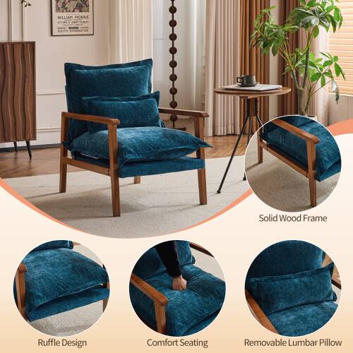 WILLIAM MORRIS AA  
SOUTH CISSNOTON  
Solid Wood Frame  
Ruffle Design  
Comfort Seating  
Removable Lumbar Pillow