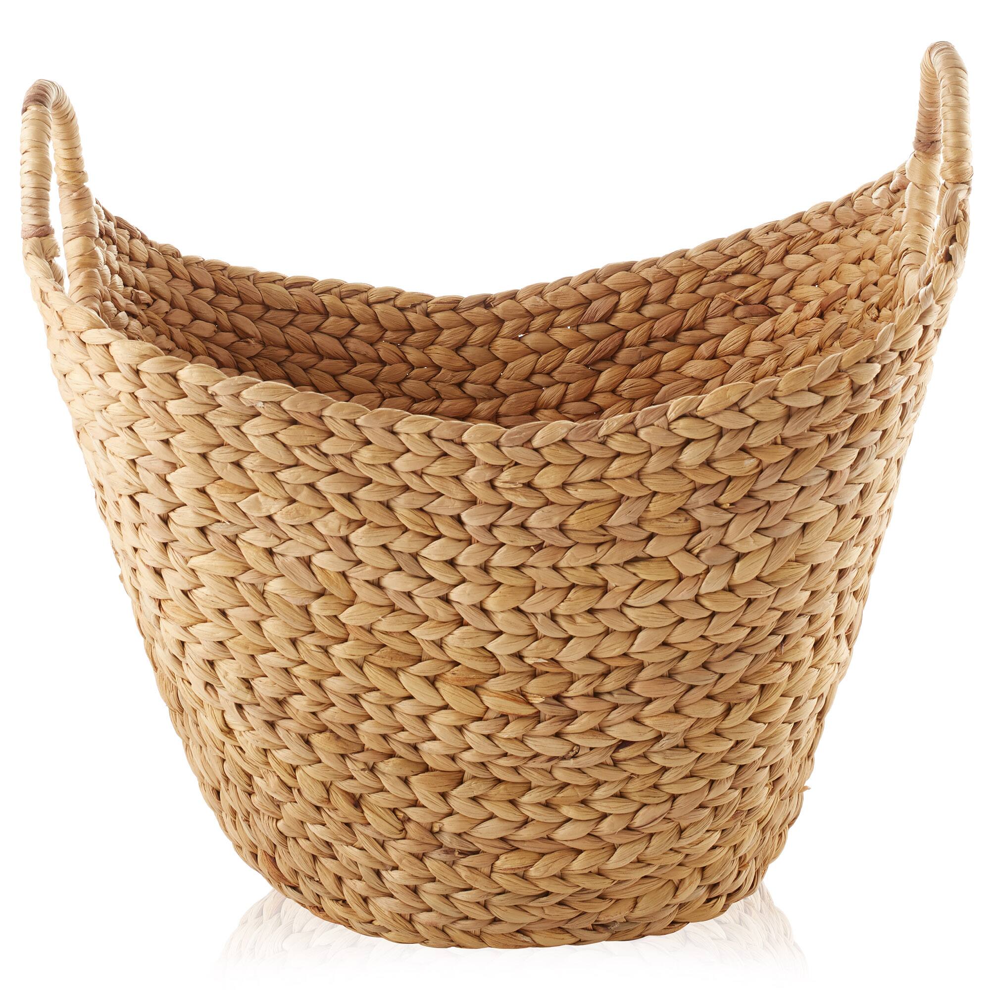 Alt View 2. Casafield - Large Water Hyacinth Boat Basket for Laundry - Natural.