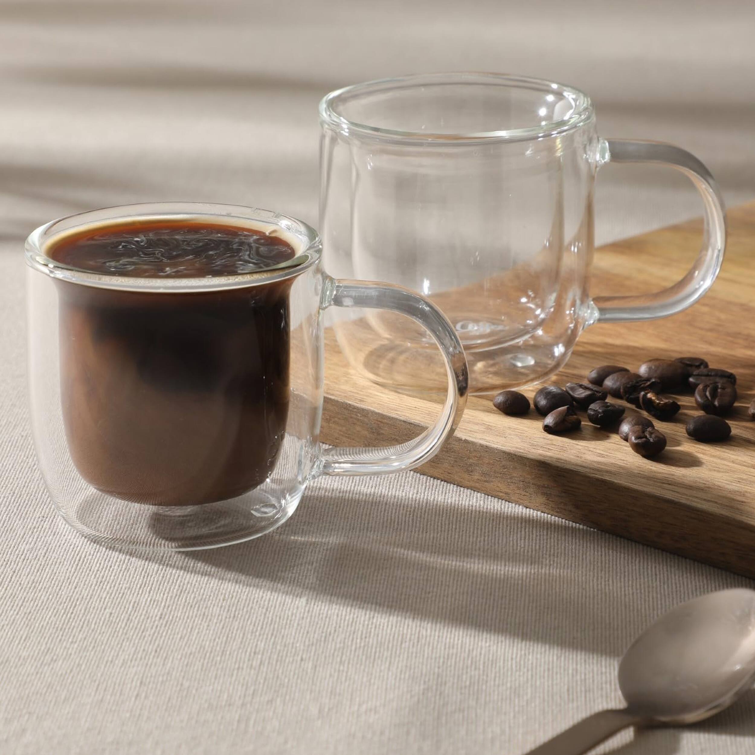 Alt View 4. Mr. Coffee - Mr. Coffee Salon Espresso 2 piece 3 Ounce Double Wall Insulated Glass Mug Set - Clear.