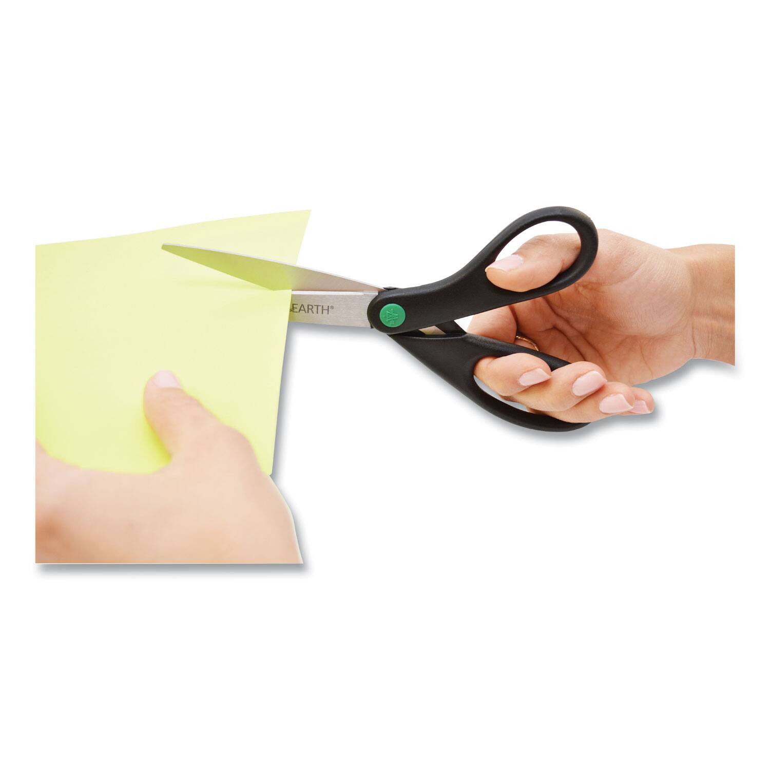 Angle. Westcott - Westcott Kleenearth Scissors 3.25" Cut Straight Stainless Steel Pointed Tip Black 1 Each - Black.