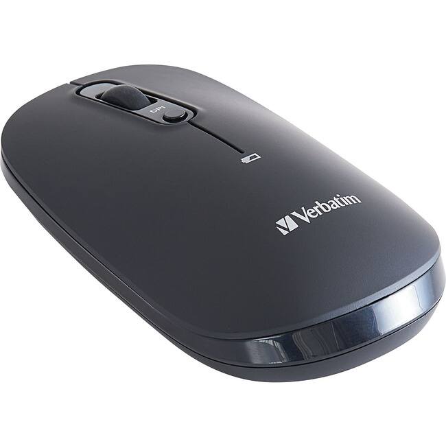 Verbatim - Multi-Device Wireless Rechargeable Optical Mouse - Optical - Wireless - Bluetooth/Radio Frequency - Wireless - Black
