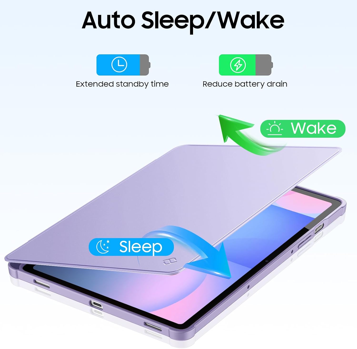 Auto Sleep/Wake

Extended standby time
Reduce battery drain

Wake
Sleep