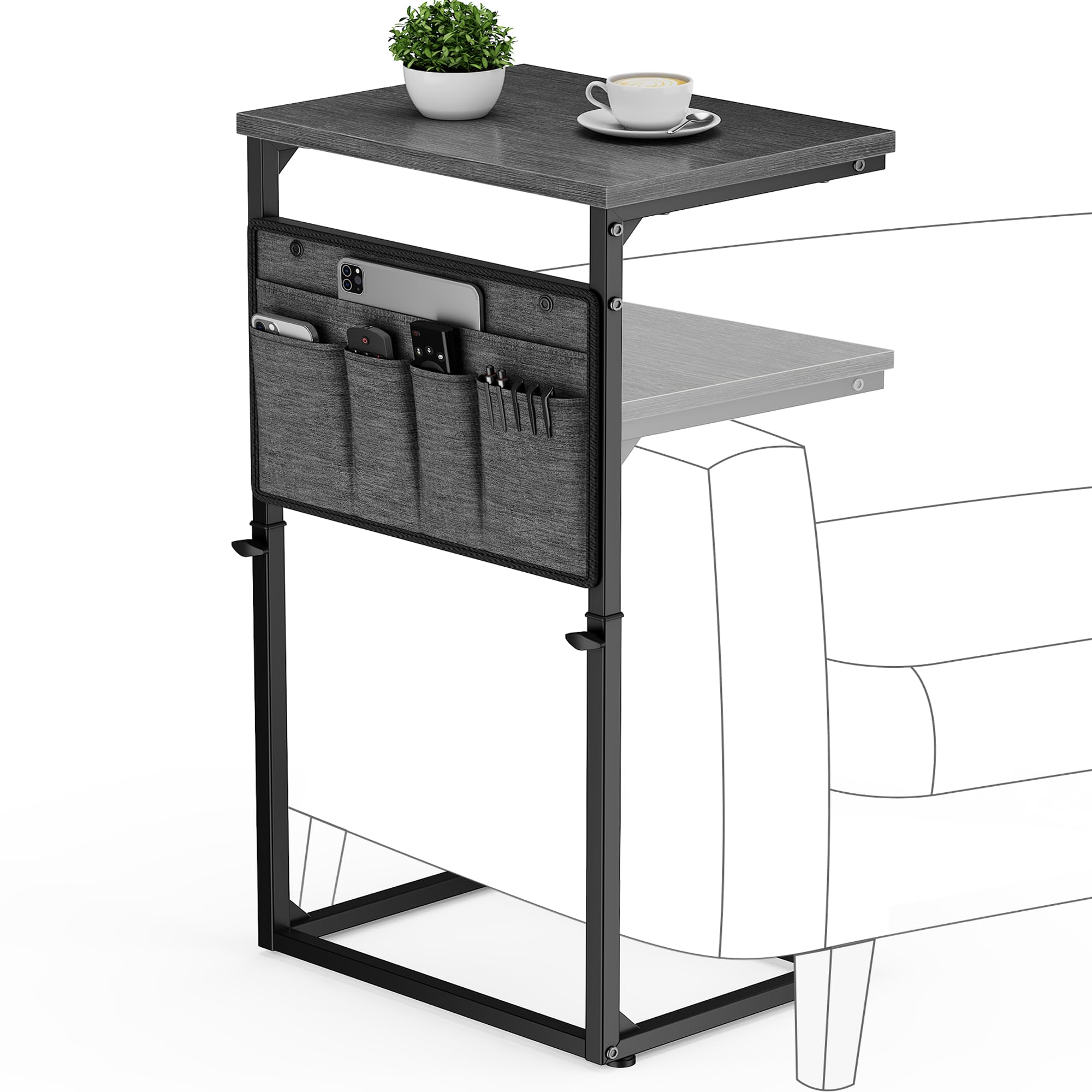 Charcoal Gray 16.35"D x 11.62"W x 17.7-32.5"H