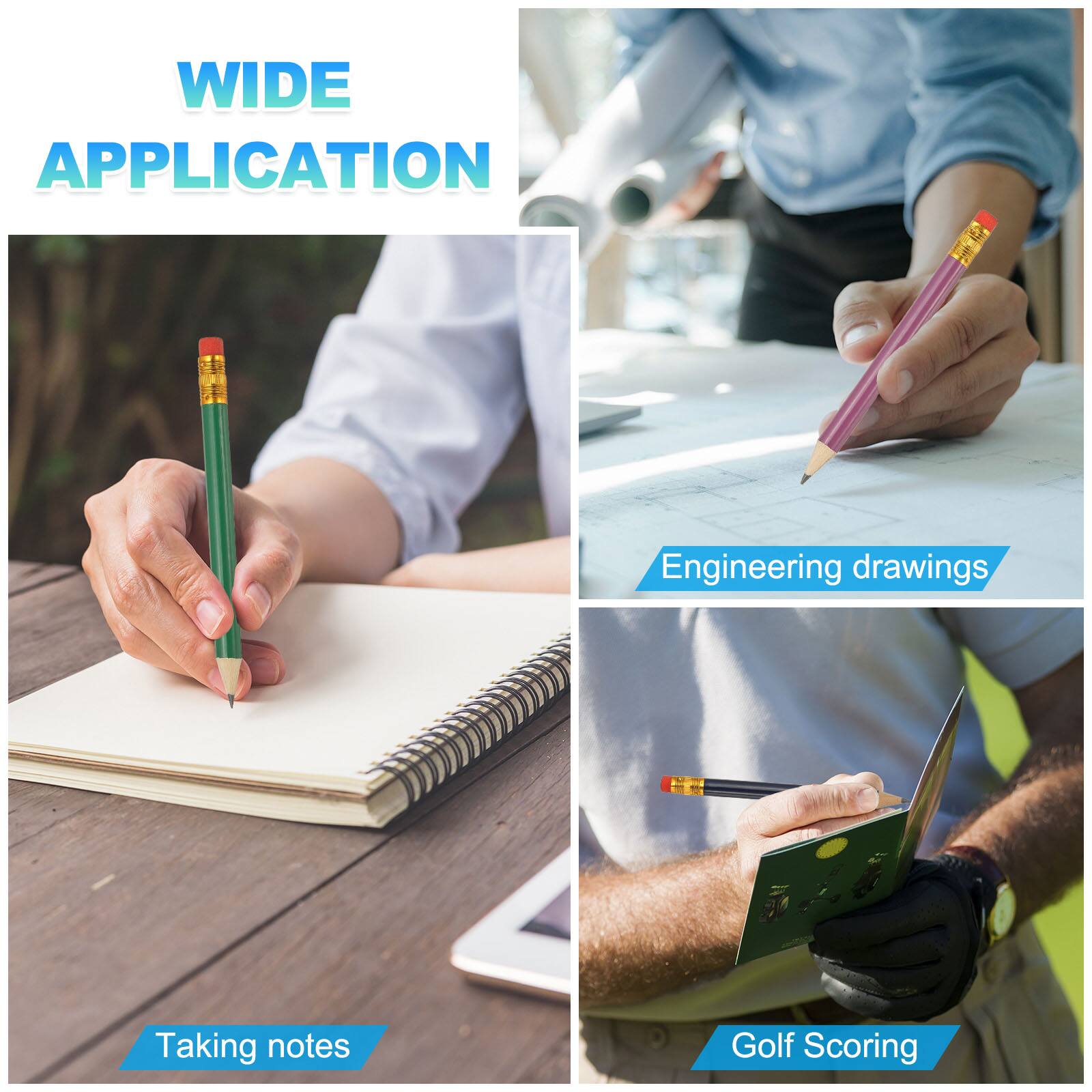 WIDE APPLICATION

- Taking notes
- Engineering drawings
- Golf Scoring