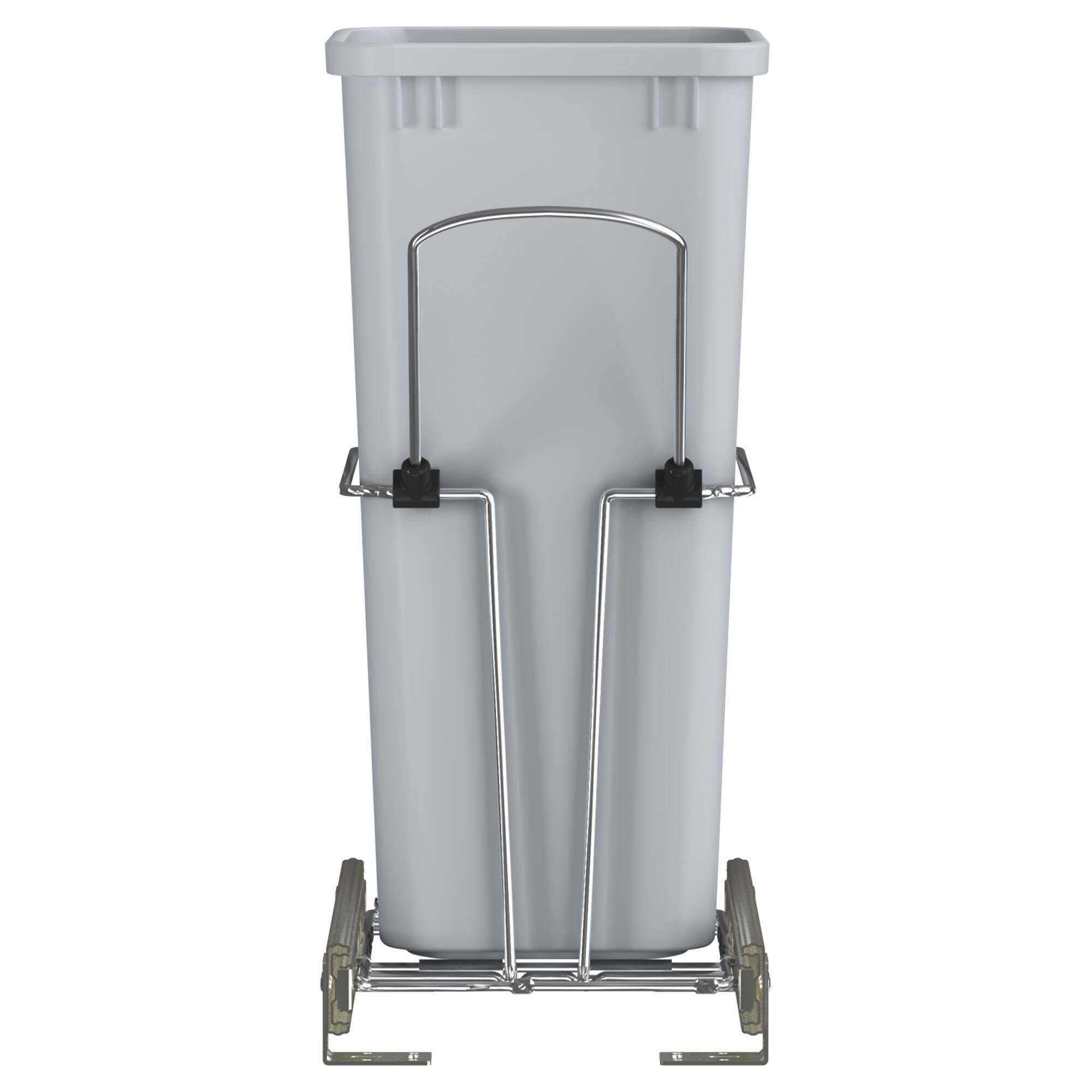 Alt View 4. Rev-A-Shelf - Rev-A-Shelf 32 qt. Universal Waste Container with Rear Basket, RUKD-1432RB-1 - Gray.