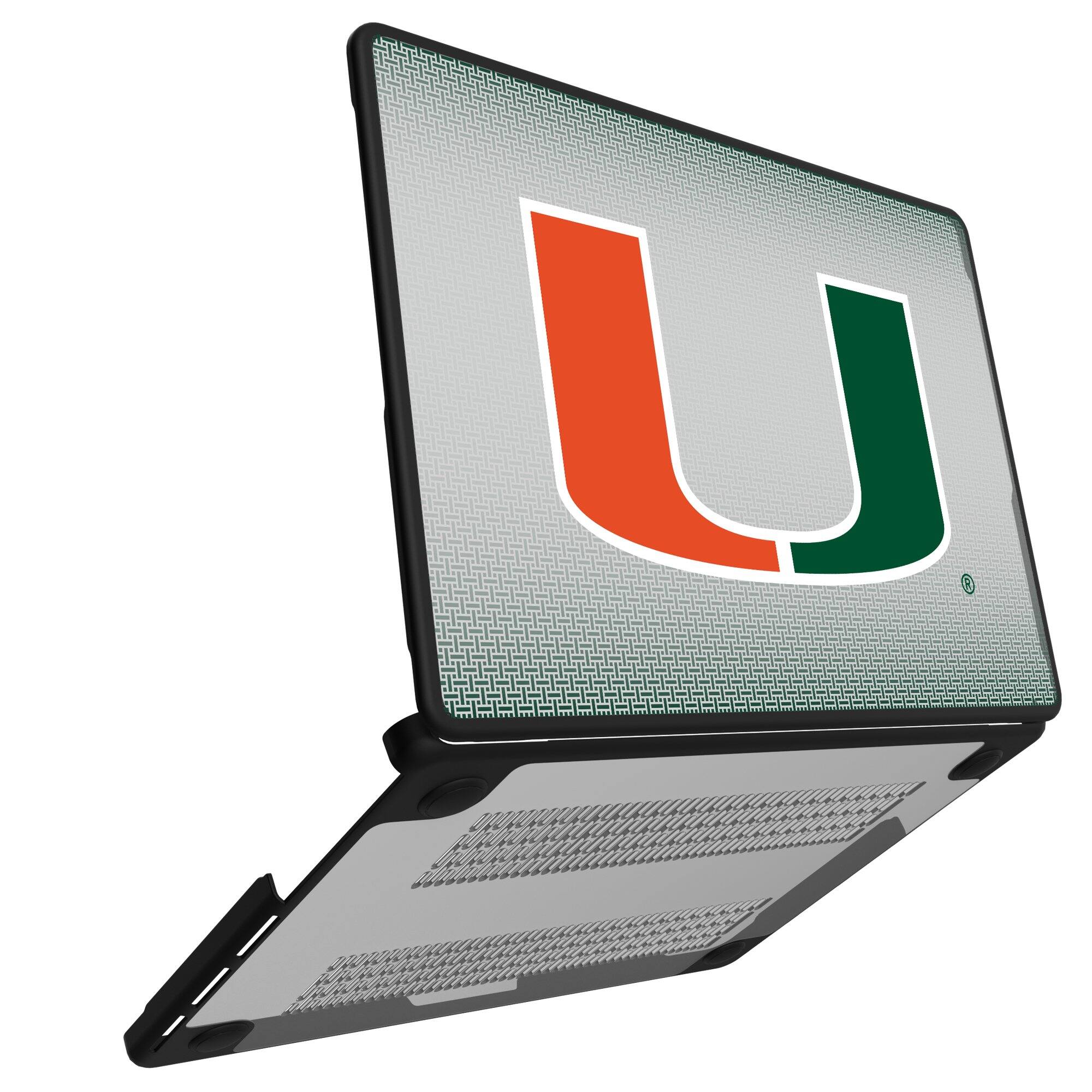 Alt View 1. Keyscaper - Miami Hurricanes Linen MacBook Case - Pro 14 in - Multicolor.